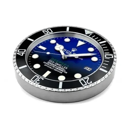 Deepsea Style Wall Clock  |  Black & Blue