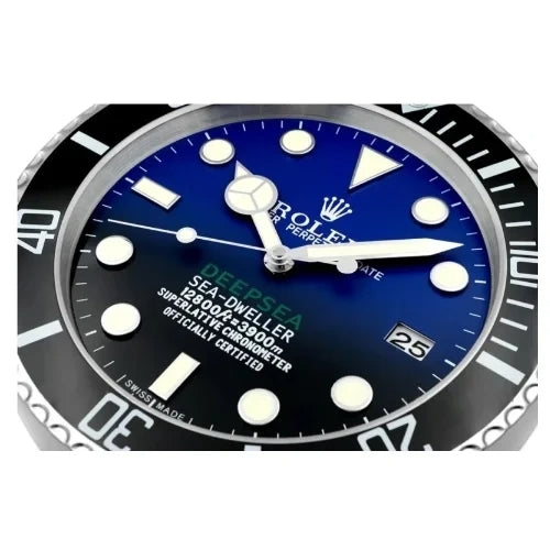 Deepsea Style Wall Clock  |  Black & Blue