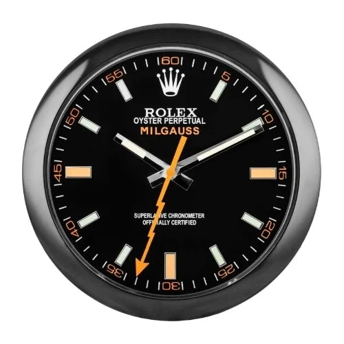 Milgauss Style Wall Clock | Black & Black