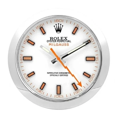 Milgauss Style Wall Clock | Sliver & White