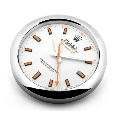 Milgauss Style Wall Clock | Sliver & White