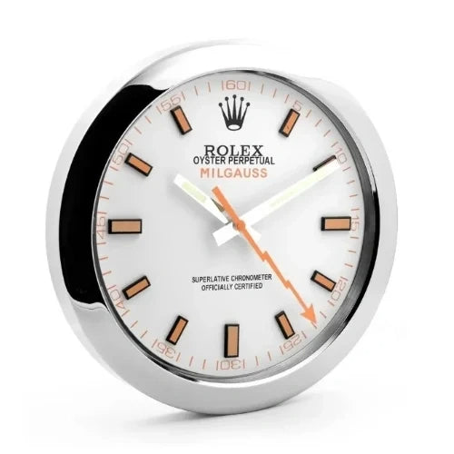 Milgauss Style Wall Clock | Sliver & White