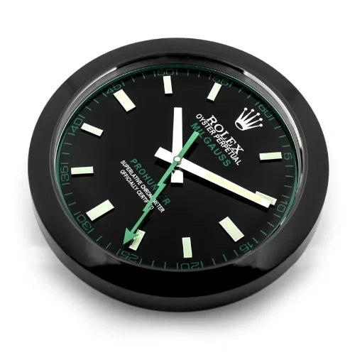 Milgauss Style Wall Clock | Black & Black Green
