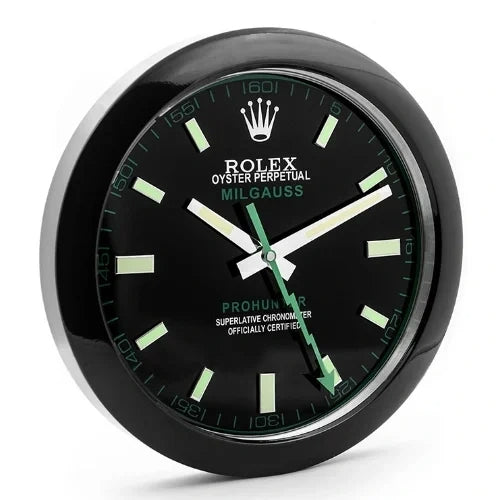 Milgauss Style Wall Clock | Black & Black Green