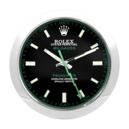 Milgauss Style Wall Clock | Sliver & Black Green