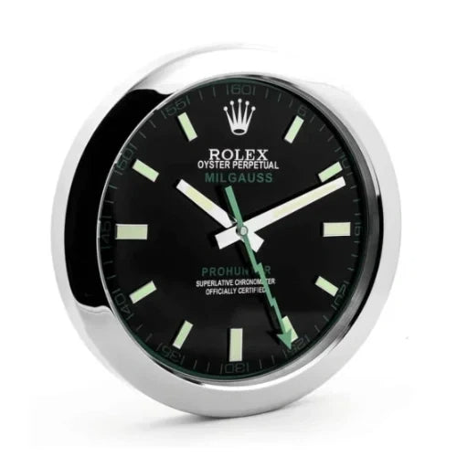 Milgauss Style Wall Clock | Sliver & Black Green
