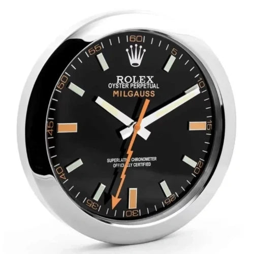 Milgauss Style Wall Clock | Sliver & Black