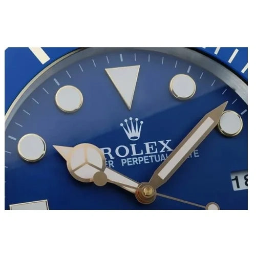 Submariner Style Wall Clock | Gold & Blue