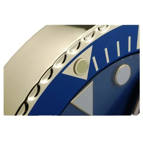 Submariner Style Wall Clock | Gold & Blue