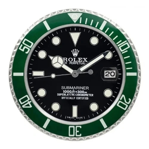 Submariner Style Wall Clock | Green & Black