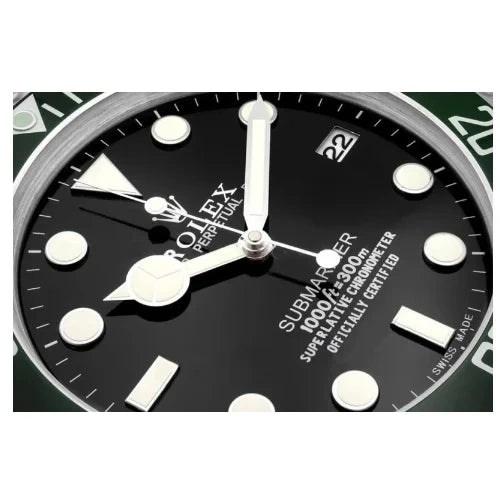 Submariner Style Wall Clock | Green & Black
