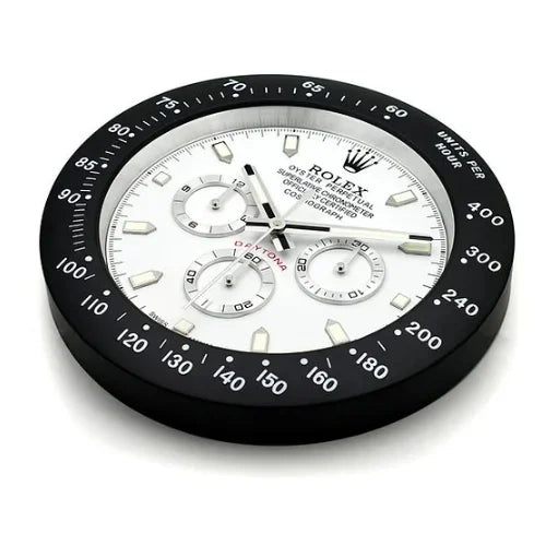 Daytona Style Wall Clock | Black & White