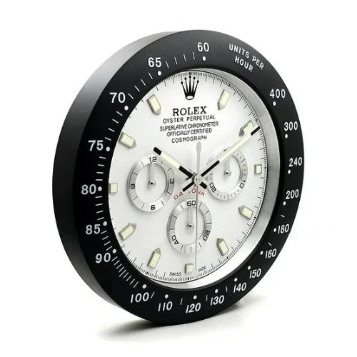 Daytona Style Wall Clock | Black & White