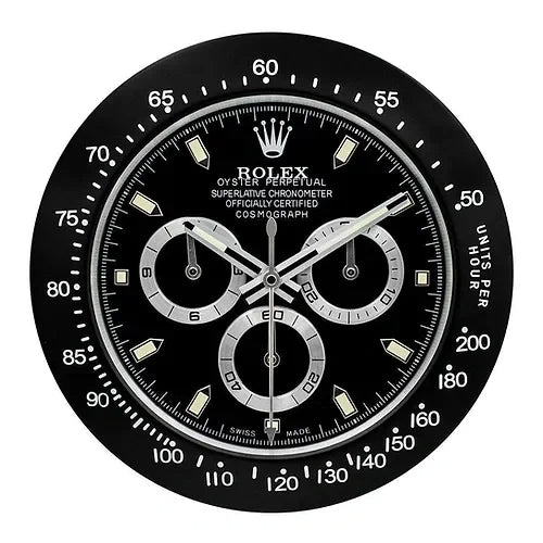 Daytona Style Wall Clock | Black