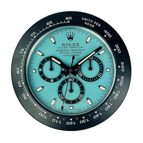 Daytona Style Wall Clock | Black & Blue