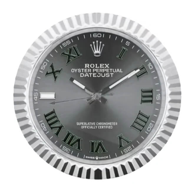 Datejust Silver & Grey Roman Numeral Wall Clock